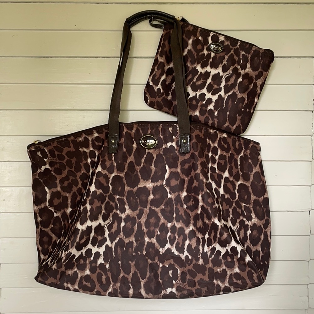 Coach Travel Tote with removable clutch